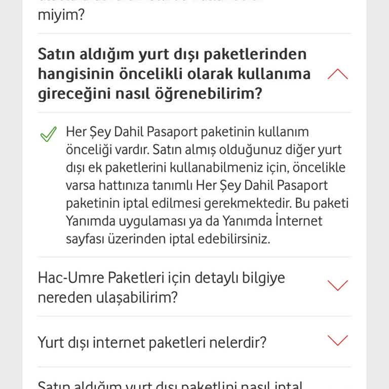 Vodafone Her Şey Dahil Pasaport Paketi