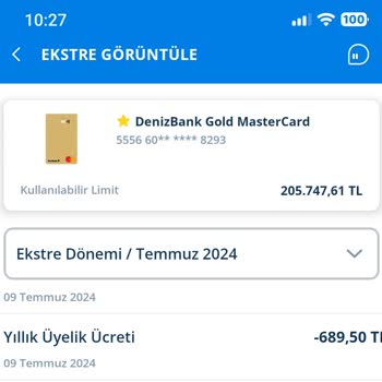 Denizbank Kredi Kartı Aidatı