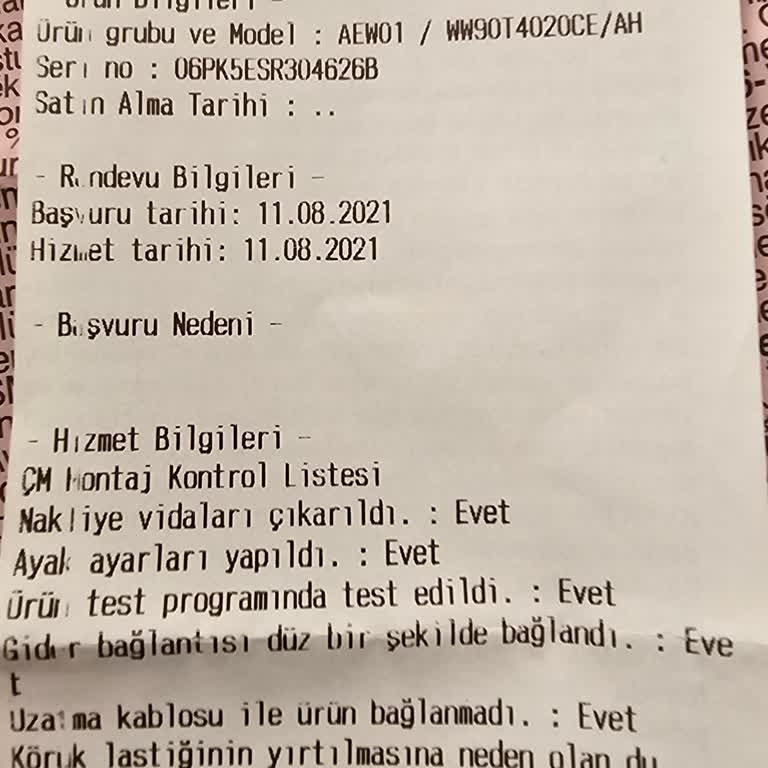 Samsung Çamaşır Makinesi Küflendi.