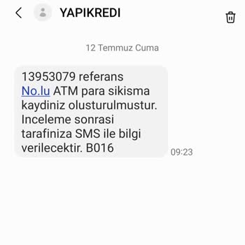 Yapı Kredi ATM Paramı Yuttu Ödemelerim Var Çözüm Yok...