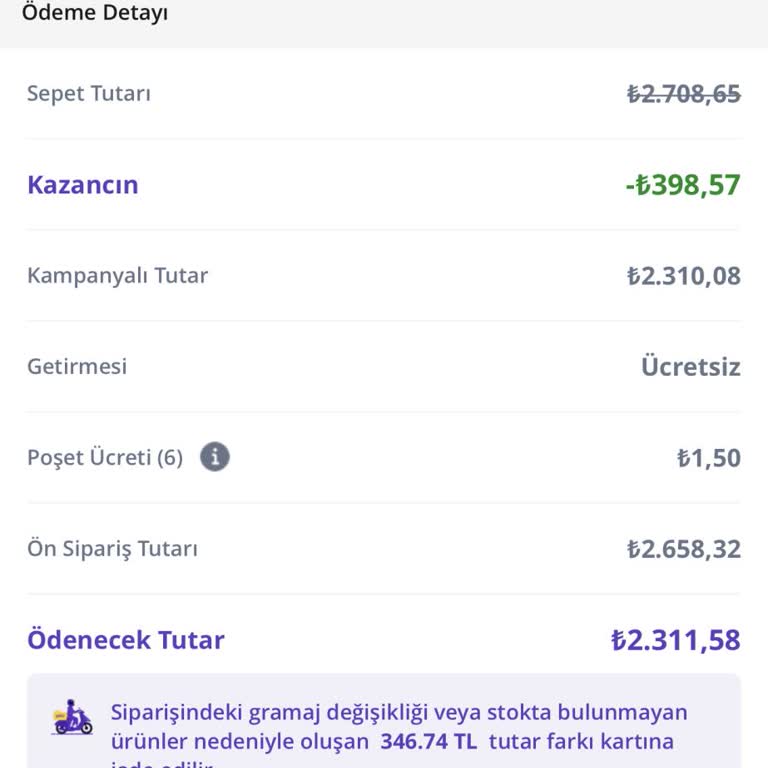 Getir Büyük Fazla Çekilen Ücreti Yatırmıyor