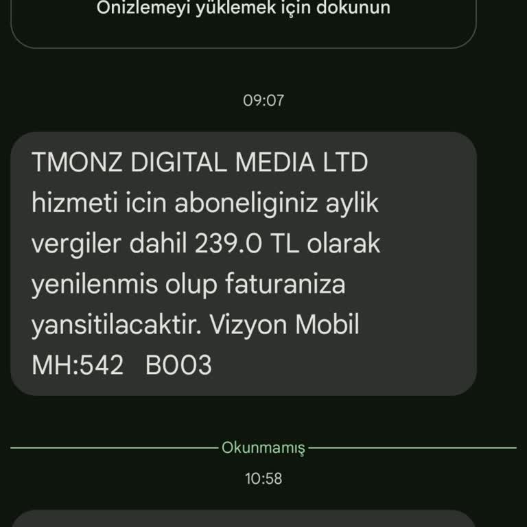 Vodafone Benim Onayım Olmadan Abonelik Başlatılmış