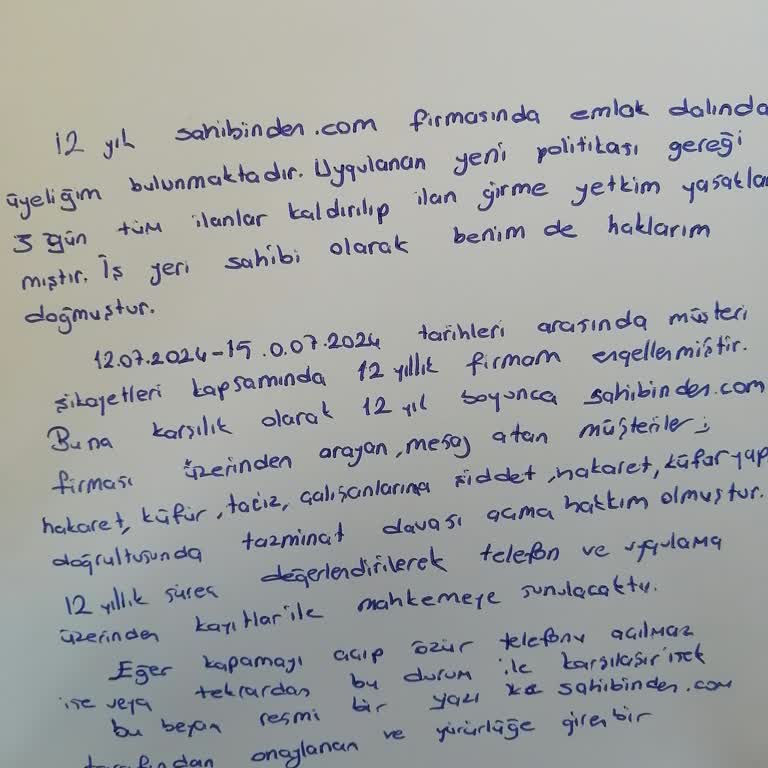 Sahibinden Yasal Olmayan Beyanla 3 Gün İş Yeri İlan Kapatılması