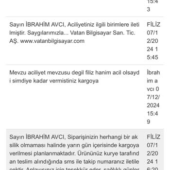 Vatan Bilgisayar Vatan Web Sitesinden Aldığım Bilgisayar Kargolanmıyor