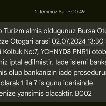 Obilet.com Ücret İade Edilmedi