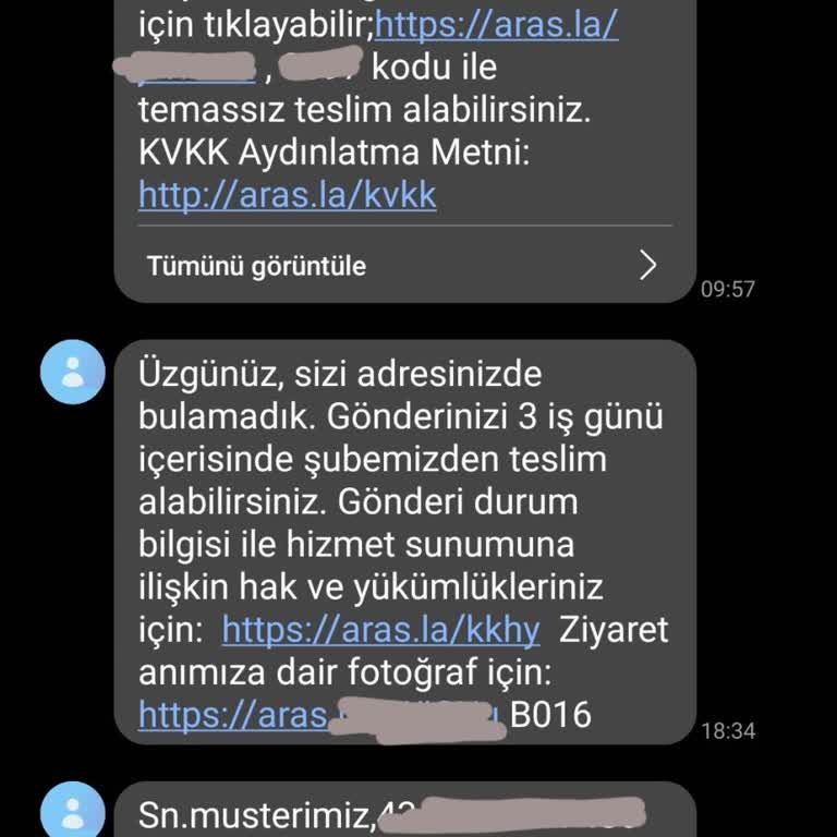 Aras Kargo Evde Yoksunuz Bahanesiyle Kargomu Getirmiyor
