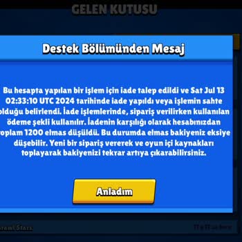 Brawl Stars Elmas Geri Alımı