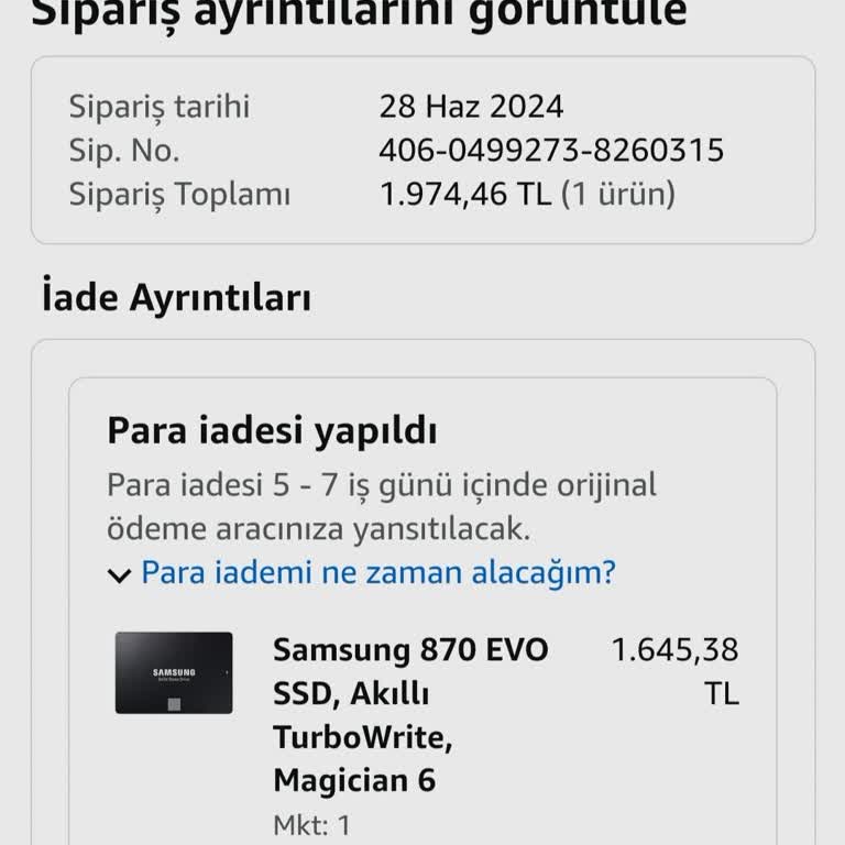 Amazon Sipariş İptali Ve Aynı Ürünün Güncel Fiyattan Satışı