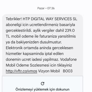 Vodafone Acil Ücret İadesi