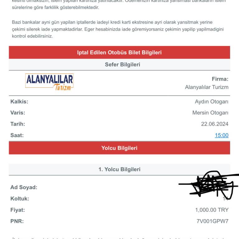 Obilet Geri Ödeme Yapmıyor