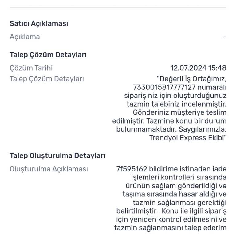 Trendyol Kırık Olan Ürünün İadesini Kabul Etti Ama Ücreti İade Etmiyor