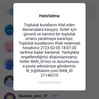 Litmatch Şikayetçiyim Sebepsiz Yere Ban Yedim