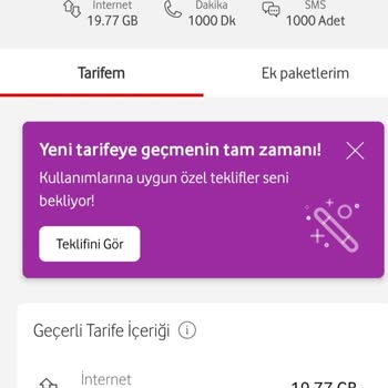 Vodafone Yanıltıcı Tarifesi Paket İçeriği