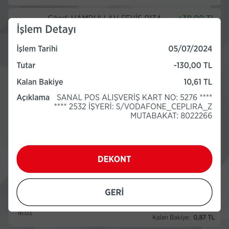 Vodafone Ücret İade V