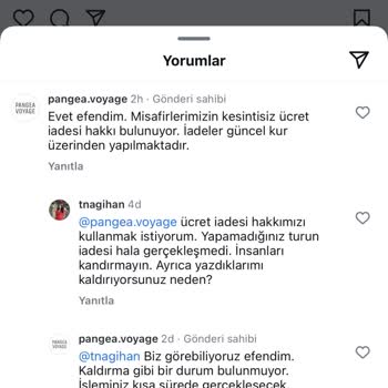 Pangea Voyage Yapmadığı Turun Ücret İadesini Yapmıyor