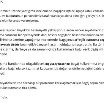 THY Bagaj Hasar Şikayet