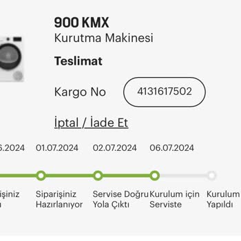 Arçelik Satın Aldığım Ürünün Kurulumuna Gelmiyor
