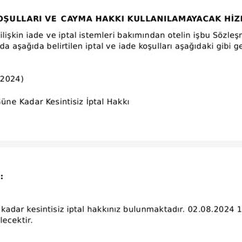 Jolly Tur İptal İade Hk