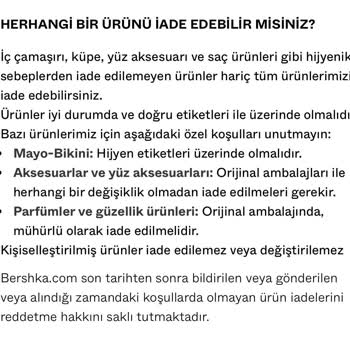 Akbatı Bershka Mağazası İademi Almıyor!