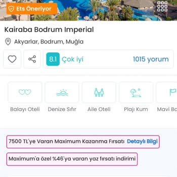 ETS Otel Tatil Fiyatlaması