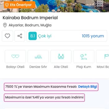 ETS Otel Tatil Fiyatlaması