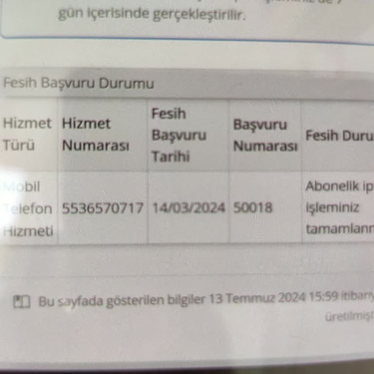 Vodafone Kapatılmış Hattıma Fatura Göndermesi