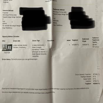 Vivense Modoko 1 Teslimat Mağduriyet