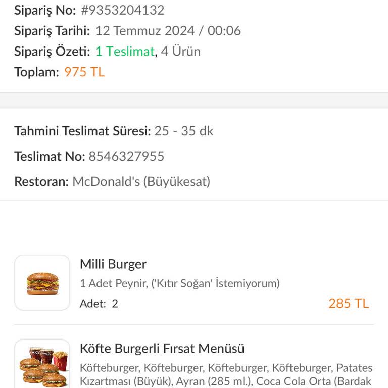 Trendyol GO İademi Kabul Etmedi