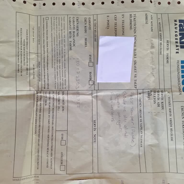 Fakir Ev Aletleri Garanti Sonrası Tekrarlayan Arıza Ve Yetersiz Servis Hizmeti