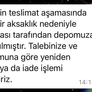 Hepsijet Kargo Firması Siparişimi Sebep Sunmadan İade Etti