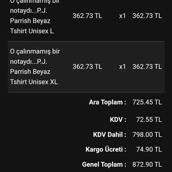 Para İadesi Olmadı Herşey Nota