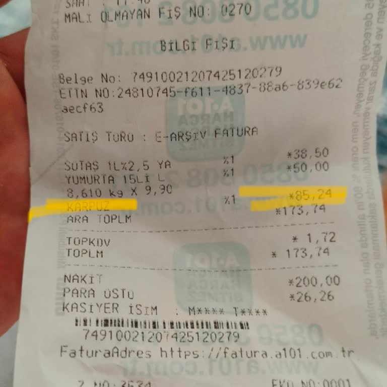 A101 İade Değişim Yapılmamıştır