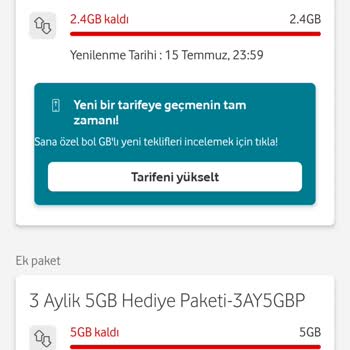 Vodafone Red'li 18 GB Tarifem Paketi Saçmalığı