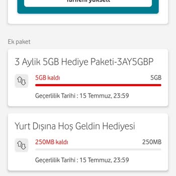 Vodafone Red'li 18 GB Tarifem Paketi Saçmalığı
