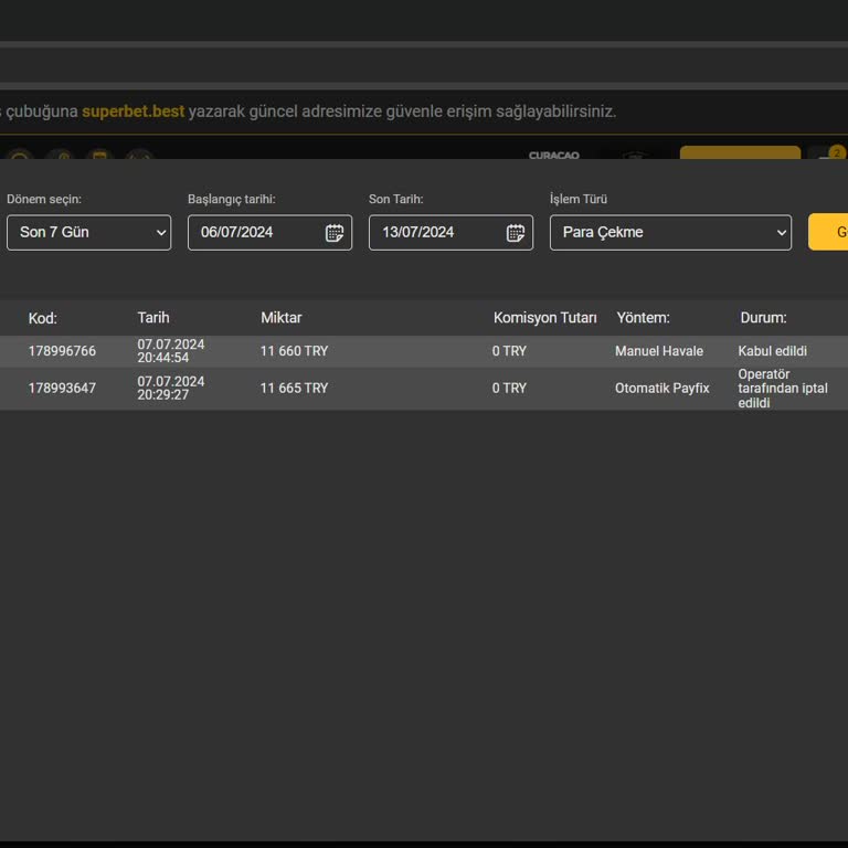 Superbet Ödendi Gözüken Çekim Sorunu