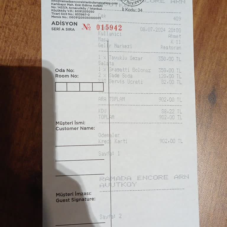 İGA İstanbul Havalimanı Ramada Wyndam Arnavutköy FATURA-FİŞ Veremiyor, Sözünü De Tutmuyor