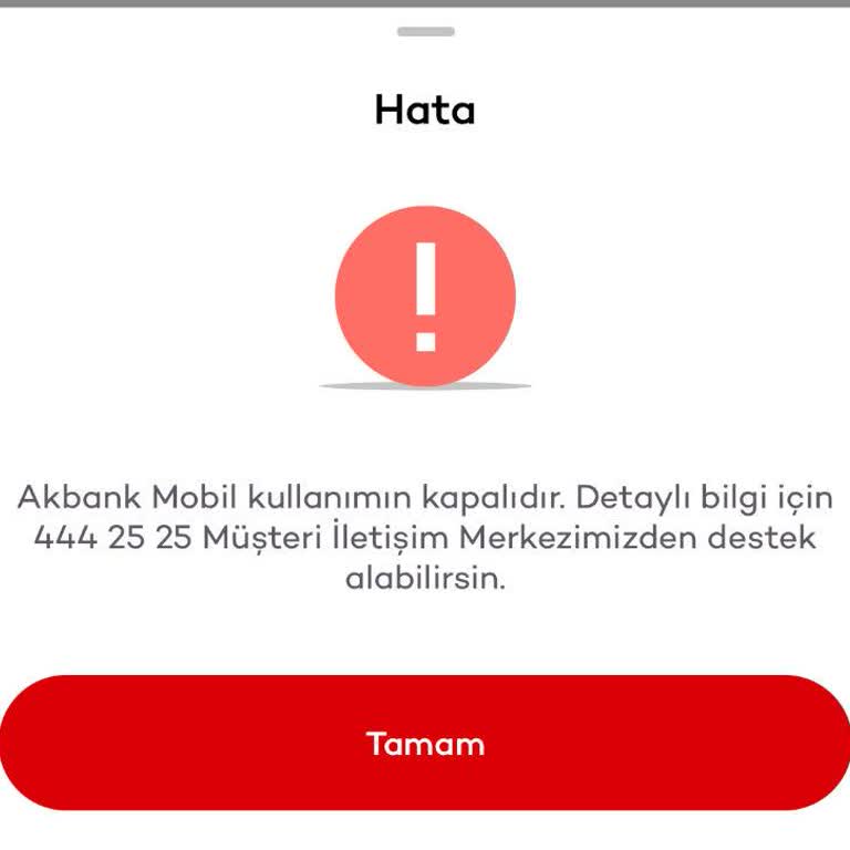 Akbank Mobil Kullanımın Kapalıdır