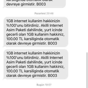 Vodafone İnternetim Olmasına Aşım İle Fazla Fatura