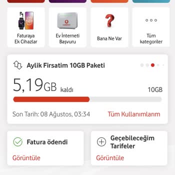 Vodafone İnternetim Olmasına Aşım İle Fazla Fatura