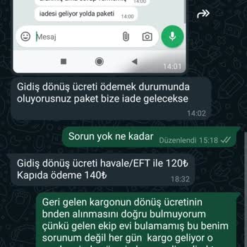 Cemile Koçak Butik Geri Dönen Ürünün Kargo Ücreti Müşteriden İsteniyor