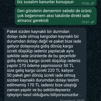 Cemile Koçak Butik Geri Dönen Ürünün Kargo Ücreti Müşteriden İsteniyor