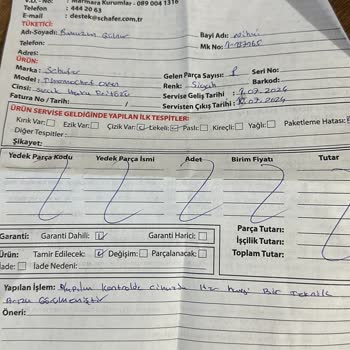 Schafer Hizmet Kalitesi Ve Ürün Sorunları