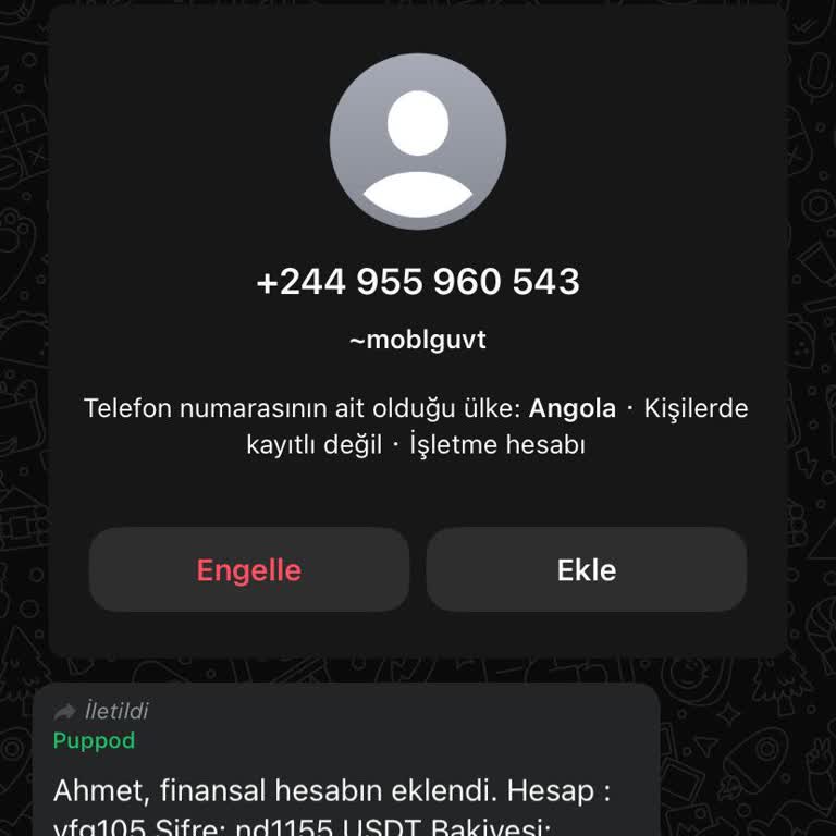 WhatsApp Yabancı Numaradan Gelen WhatsApp Mesajı