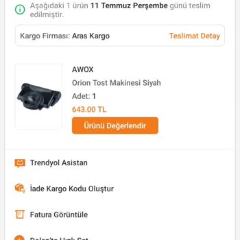 Awox Orion Tost Makinesi, Kusurlu Ürün Satılıyor