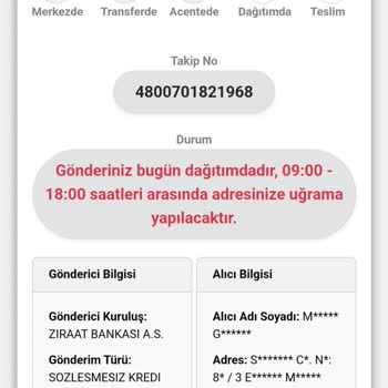 Kuryenet Ulaştırılamayan Banka Kartı