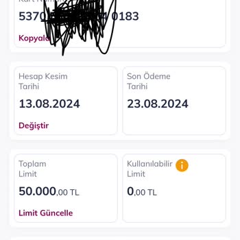 6 Aydır QNB Finans Kredi Kartım Limit Kısıtlı