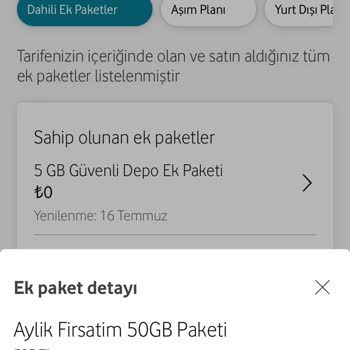 Vodafone Ek Paket Mağduriyeti!