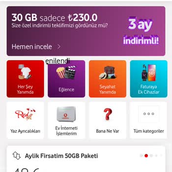 Vodafone Ek Paket Mağduriyeti!