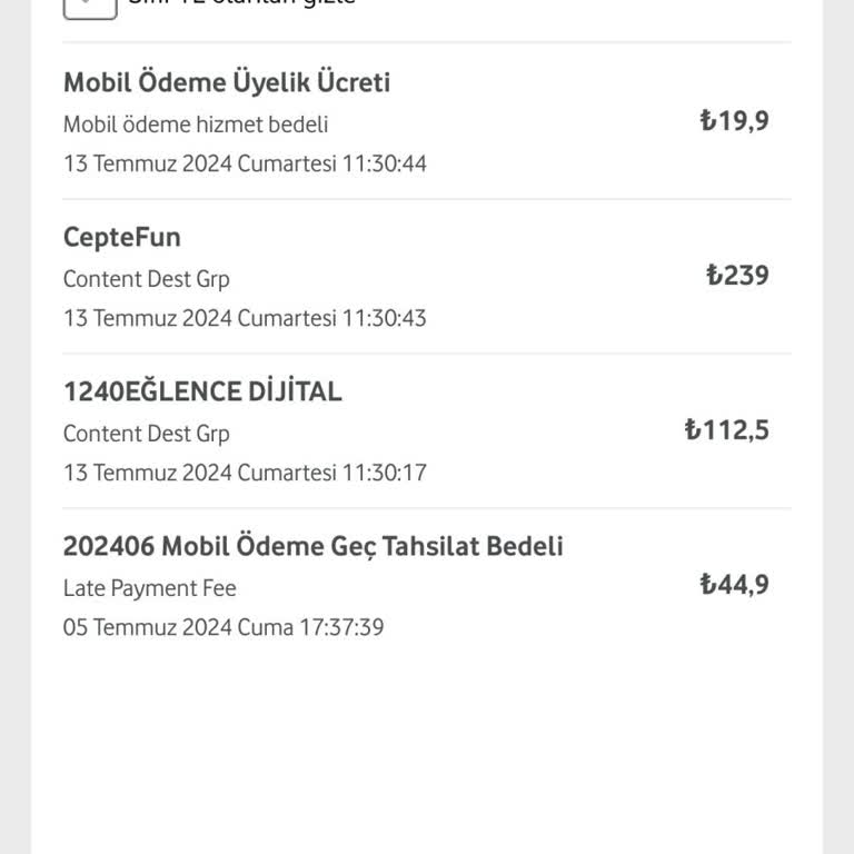 Vodafone Bilgim Dışında Adıma Faturama Haksız Ücret Yansıtma