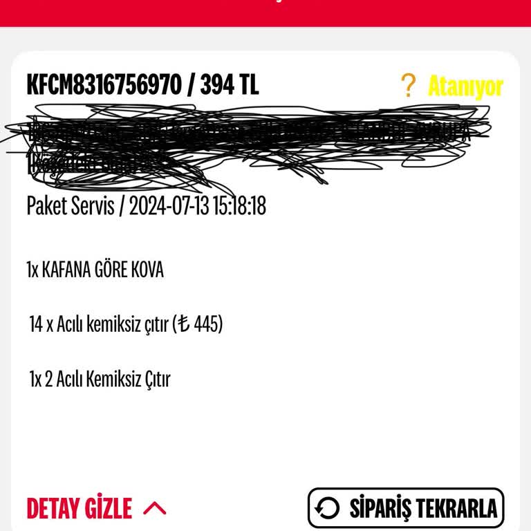 KFC Uygulamadan Sipariş Verdim Fiyat Farkı Çıkardı